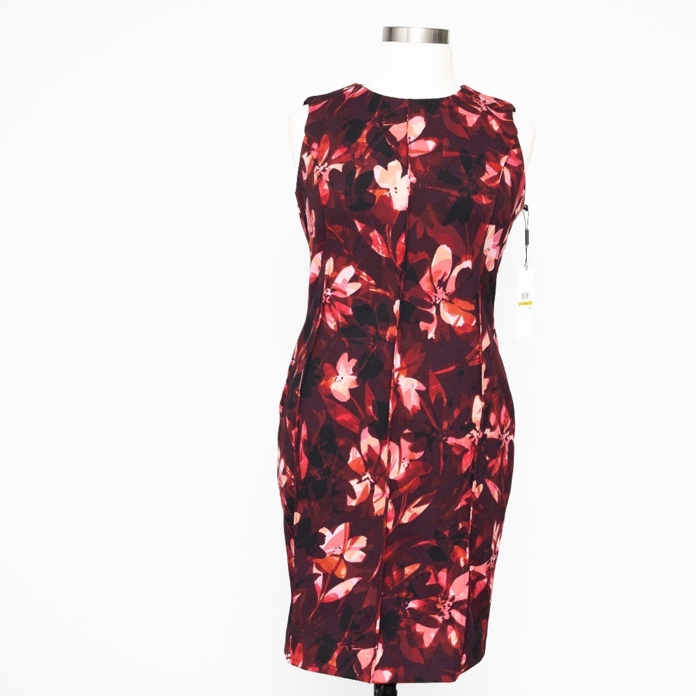 Calvin Klein Floral Print Pencil Dress - Picture 2 of 13